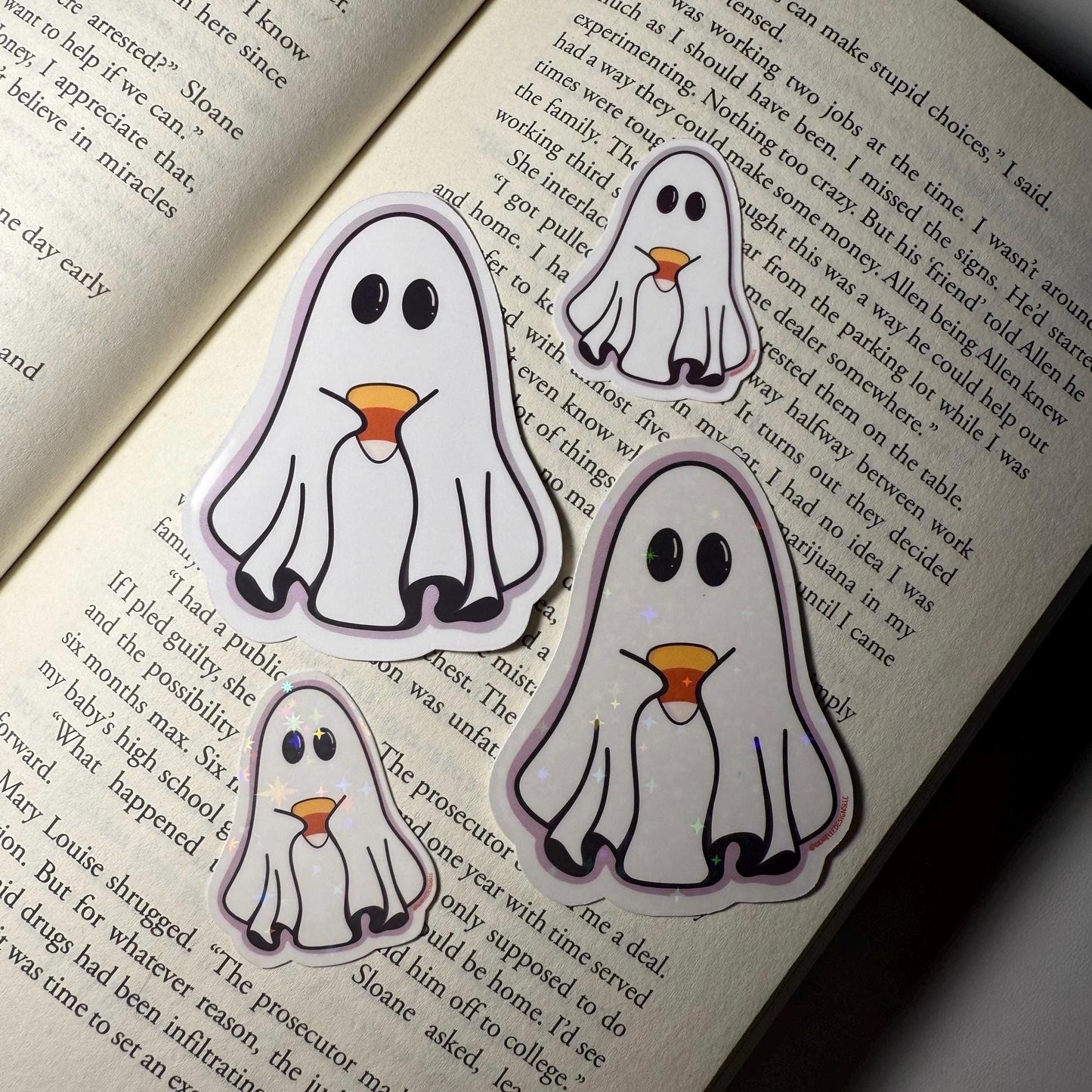 Candy Corn Ghost Vinyl Sticker