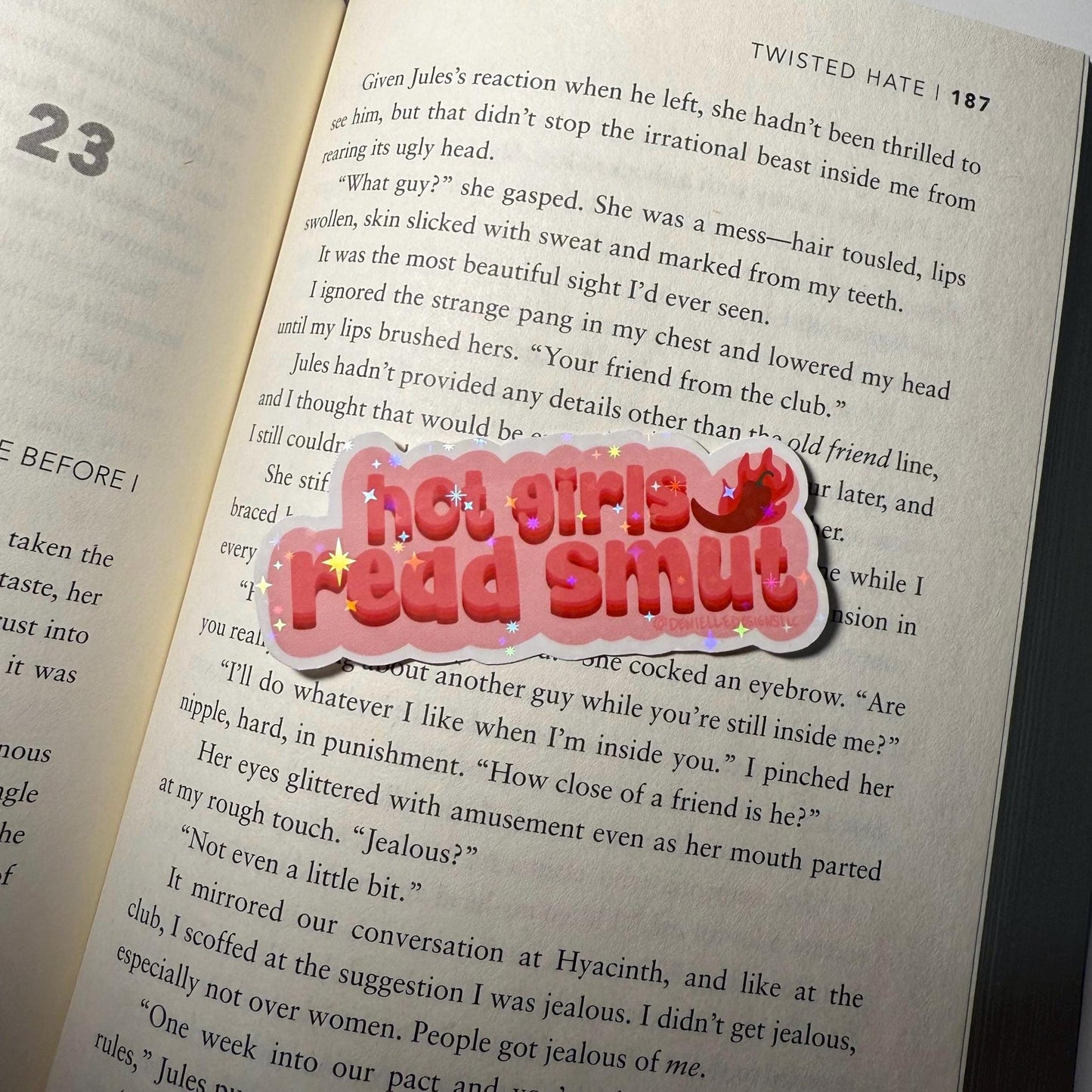 Holographic Hot Girls Read Smut Vinyl Sticker