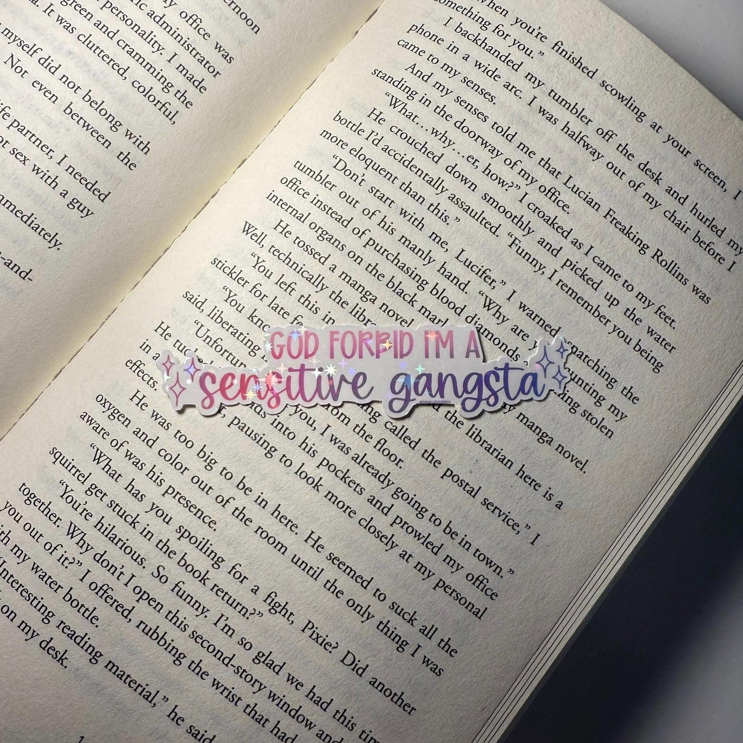 God Forbid I'm A Sensitive Gangsta Holographic Vinyl Sticker