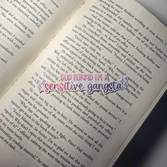God Forbid I'm A Sensitive Gangsta Holographic Vinyl Sticker