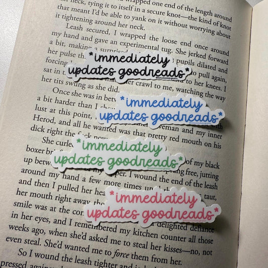 Immediately Updates Goodreads Vinyl Sticker