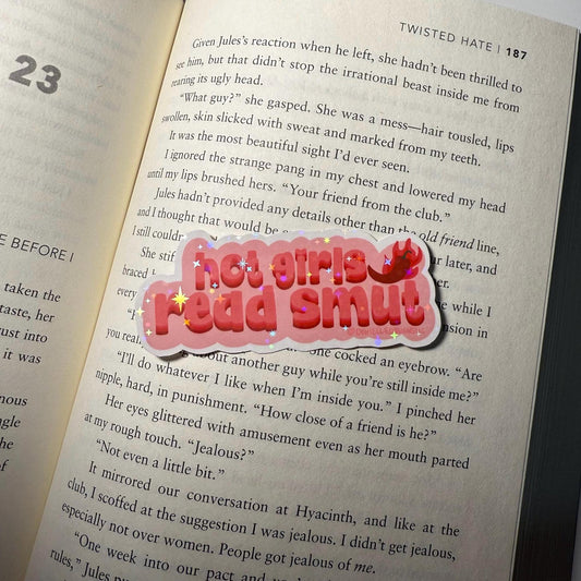 Holographic Hot Girls Read Smut Vinyl Sticker